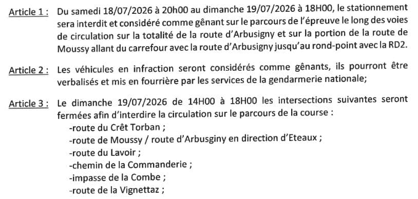 Extrait arrêté municipal tour de france 2026